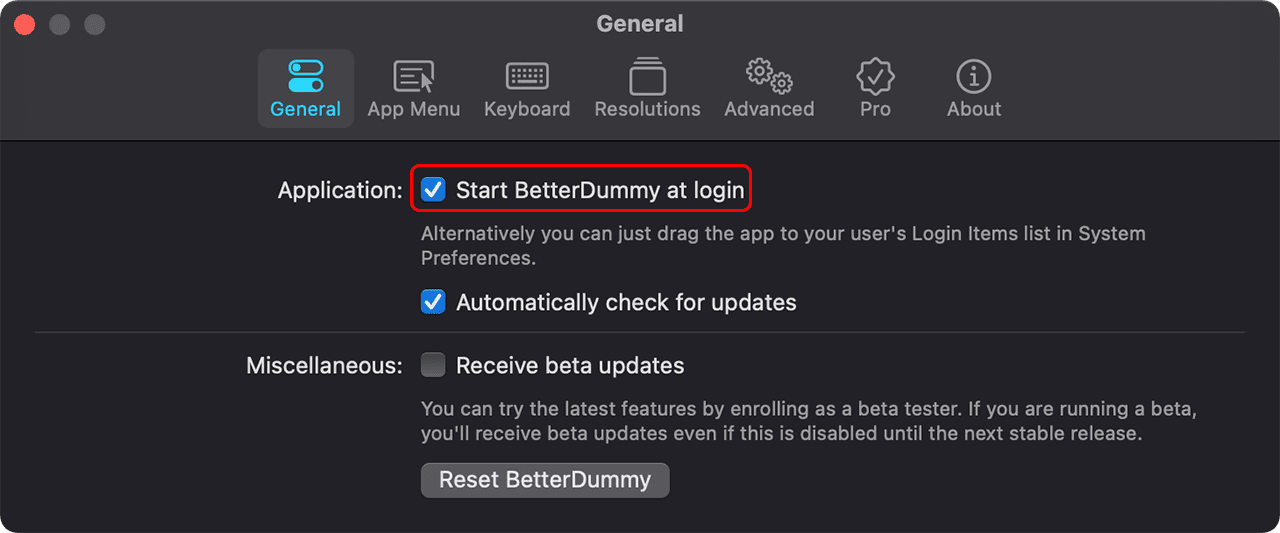 攻城濕不說的秘密 - MacOS BetterDummy 設定