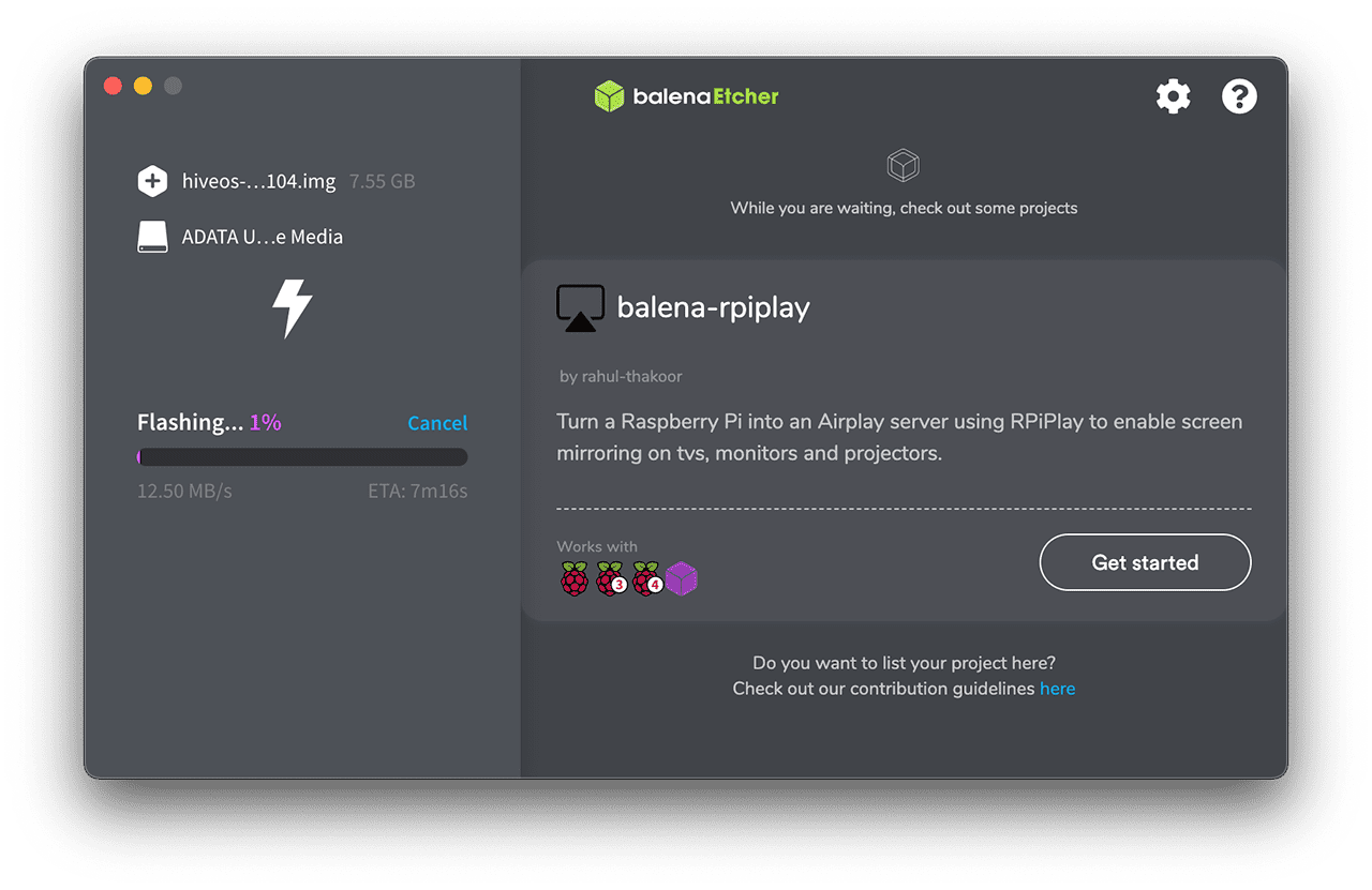 攻城濕不說的秘密 - Etcher 寫入HiveOS映像檔到USB