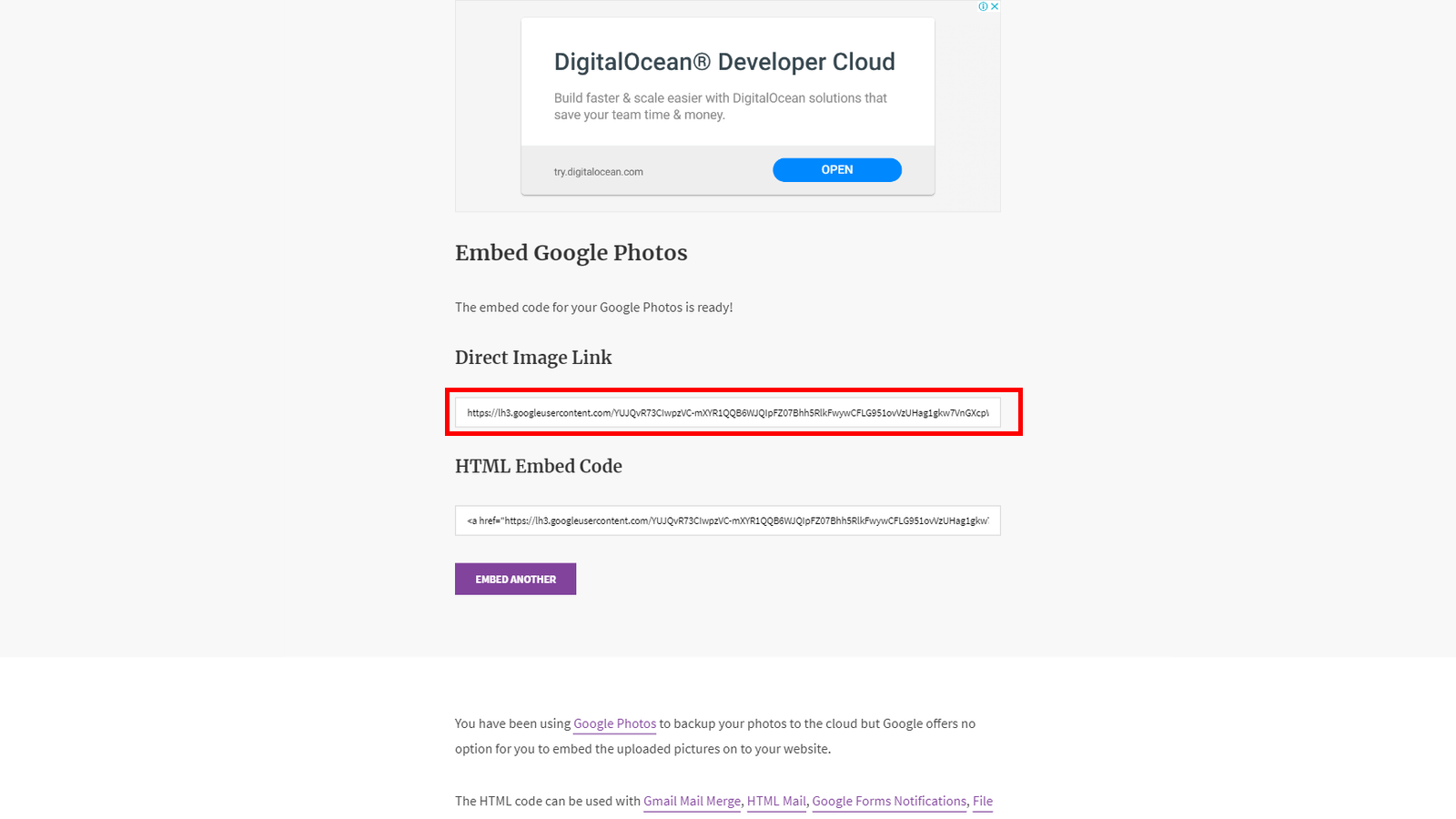攻城濕不說的秘密 - Google Photo Embed 圖片連結轉換