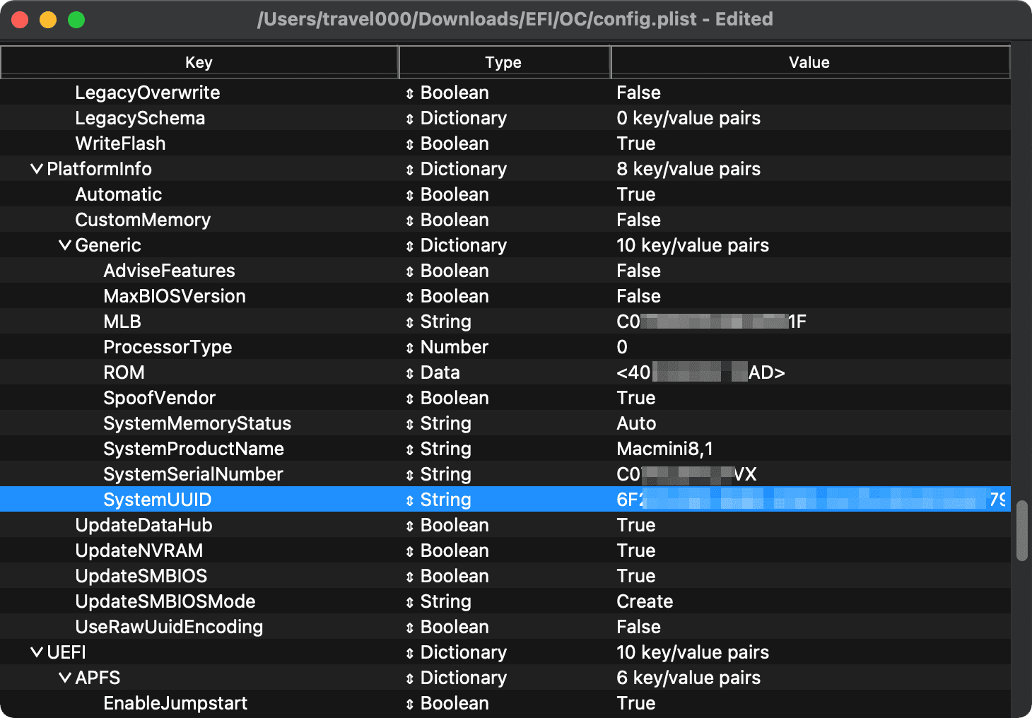 攻城濕不說的秘密 - ProperTree EFI 序號修改