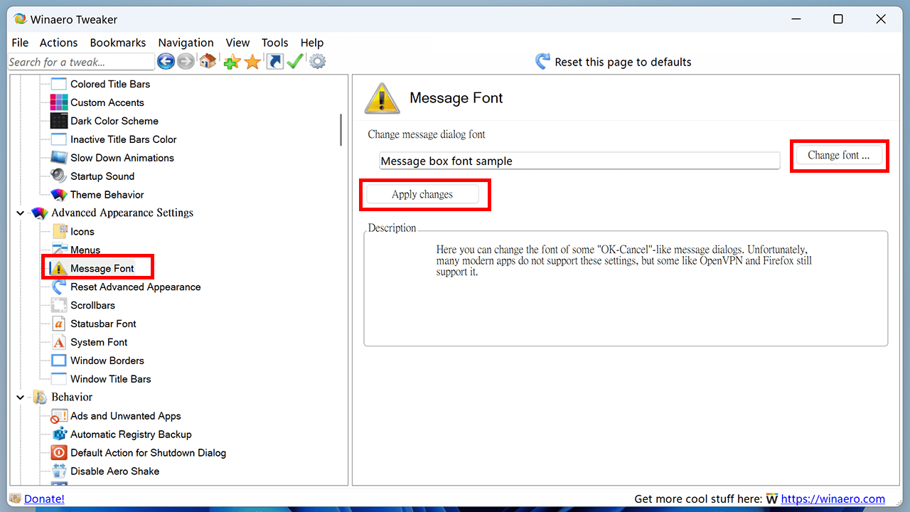 攻城濕不說的秘密 - Winaero Tweaker 字體設定教學